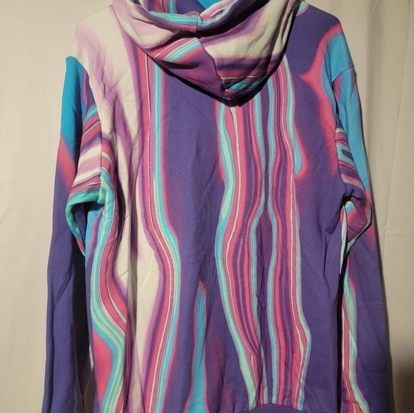 Adidas Hyperreal Allover Print Hoodie Purple HK5141 Men's Medium Hoodie - Picture 3 of 4